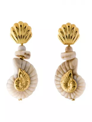 Resin Seashell Drop Earrings