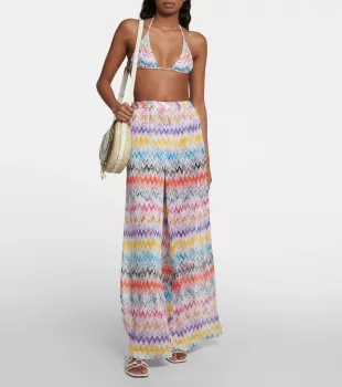Printed High-Rise Wide-Leg Pants
