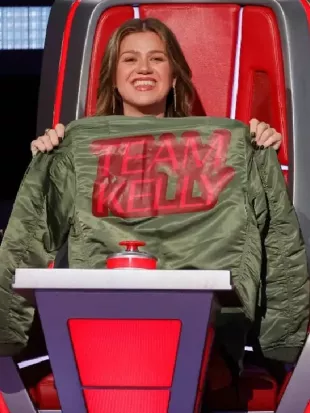 The Voice S30 Team Kelly Olive Green Bomber Jacket