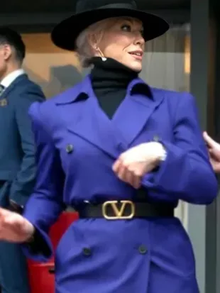 Ted Lasso S04 Rebecca Welton Purple Belted Coat