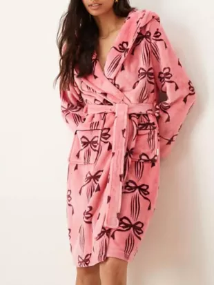 Ted Lasso Season 4 Juno Temple Pink Bow Print Robe