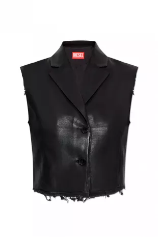 Black Vest With raw finish