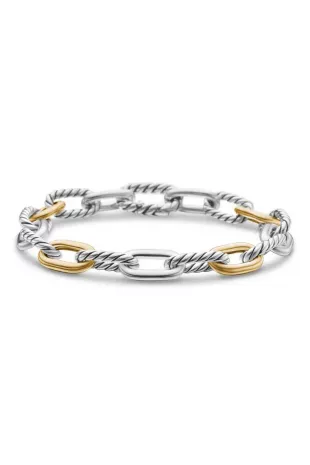 Madison® Sterling Silver & 18K Yellow Gold Chain Bracelet