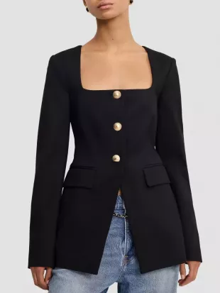 Soft Stretch Ponte Sculpted Blazer