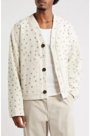 Oversize Beaded Cardigan