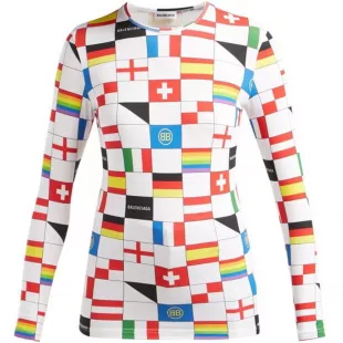 Lgbtq Flag Print Stretch Jersey Top