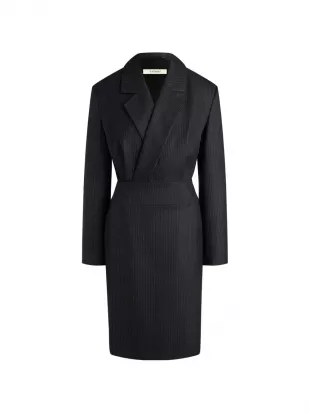 Pinstripe Blazer Midi Dress