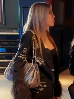 Vanderpump Rules: Lisa Las Vegas S01 Black Fur Cuff Blazer