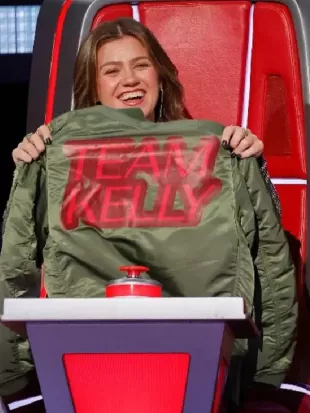 The Voice S30 Team Kelly Olive Green Bomber Jacket