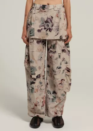 Cotton Twill Lawn Skirt Cargo Pant