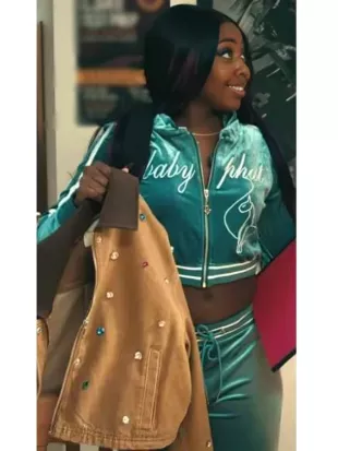 A Different World 2026 Alijah Kai Brown Gems Embellish Jacket