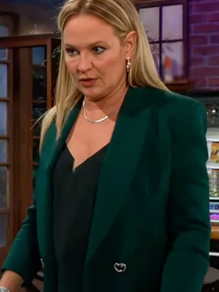 The Young And The Restless 2026 Sharon Case Dark Green Blazer