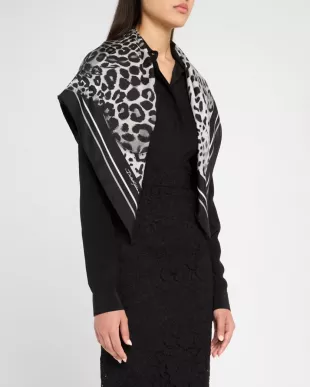 Leopard-Print Silk Twill Foulard Scarf