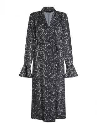 Python Print Wrap Shirt Dress