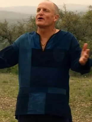 Brothers S01 Woody Harrelson Blue Patchwork Top