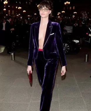 PFW Cara Delevingne Velvet Suit