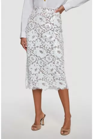 Makena Sequin Lace Midi Skirt