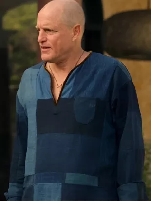 Brothers S01 Woody Harrelson Blue Patchwork Top