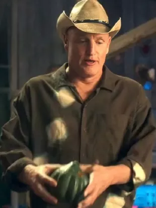 Brothers S01 Woody Harrelson Brown Lunar Printed Shirt