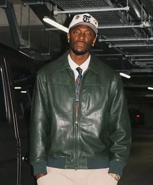 Tammy Abraham Green Leather Jacket