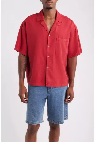 Oversize Cotton Blend Camp Shirt