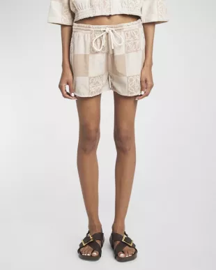 x Paula's Ibiza Anagram Checker Towelling Pull On Shorts