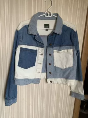 Multi Denim Cropped Jean Jacket