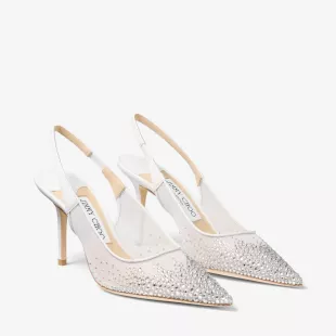 Love Sling Back 85 White Mesh Slingbacks