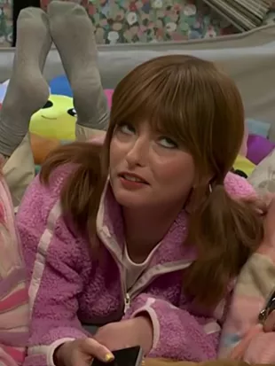 SNL S52 Sarah Sherman Pink Sherpa Fleece Jacket