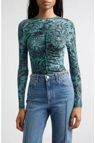 Asha Top in Ocean Floral