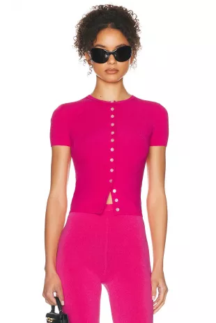 Beckette Knit Cardi in Shocking Pink
