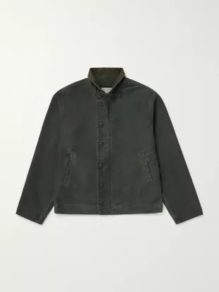 Corduroy-Trimmed Cotton Jacket