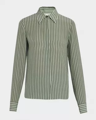 Hansen Striped Silk Pajama Shirt