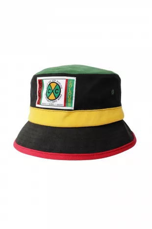 Color Block Label Logo Bucket Hat