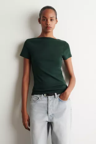 Slim Boat-Neck Cotton T-Shirt