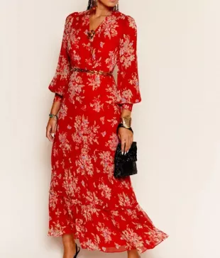 Marble Hall Murders S01 Susan Ryeland Red Floral Dress