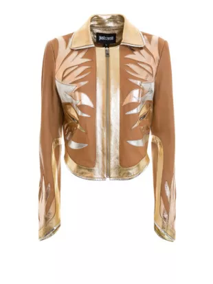 Mirror Leather Detailed Napa Jacket