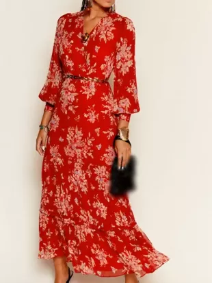 Susan Ryeland Marble Hall Murders 2026 Red Floral Dress