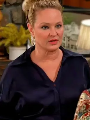Sharon Case The Young And The Restless 2026 Blue Belted Blouse