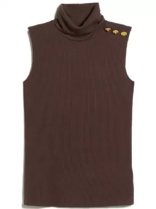 RHOC S20 Emily Simpson Brown Turtleneck Brown Sweater