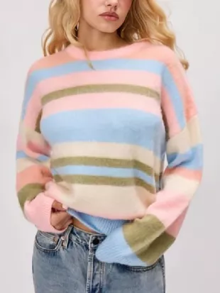 SNL S52 Veronika Slowikowska Oversized Stripe Jumper