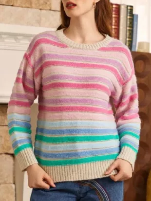 SNL S52 Jane Wickline Multicolor Striped Sweater