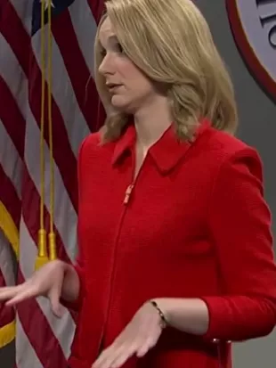 SNL S52 Ashley Padilla Red Knit Jacket