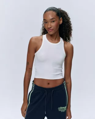 Rib Tank Top White