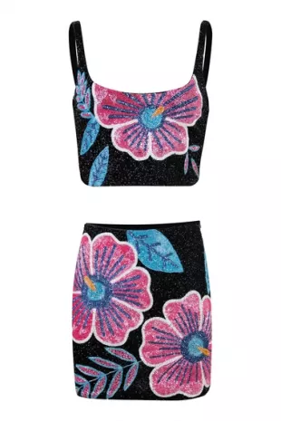 Buffy Co Ord Black And Pink