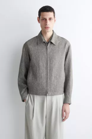 Linen Blouson Jacket