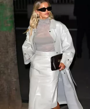 PFW Caroline Daur Leather Coat