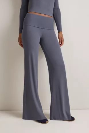 365 Rib Fold Waist Flared Trousers