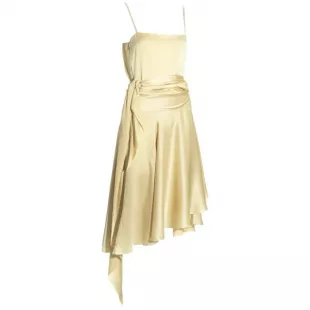 Haute Couture Cream Silk Two Piece Dress