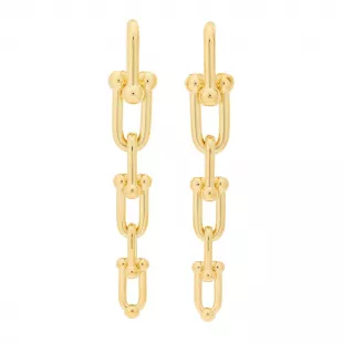18K Yellow Gold HardWear Graduated Link Earrings